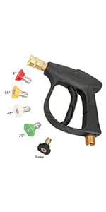 Sooprinse High Pressure Washer Gun Power Spray Gun 4000psi with 19 inch Extension Replacement Wand Lance,5 Quick Connect Nozzles for Honda Excell Troybilt, Generac, Simpson, Briggs Stratton