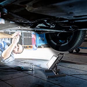 GLORIOUS-LITE 50W LED Work Light, 5000LM LED Flood Lights, 400W Equivalent, IP66 Waterproof, 16ft 5m Cord with Plug, 6500K, Adjustable Working Lights for Workshop Garage, Construction Site