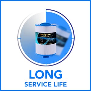 POOLPURE Replacement for Spa Filter PWW50P3(1 1/2" Coarse Thread), Unicel 6CH-940, 817-0050, Filbur FC-0359, 25252, 378902, 03FIL1400, 45 sq.ft Screw in Hot Tub Filter,L x OD:7 5/8"x 6" 2 Pack