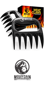 Mountain Grillers Meat Claws - Pulled Pork Claws and Meat Shredder - Grilling Claws BBQ Tools for Meat Shredding - Meat Pulling Claws for Barbecue, Smoker, and Grill Bear Claws - Pack of 2, Black