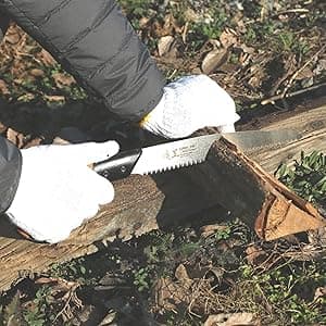 KAKURI Japanese Pruning Saw with Sheath 8.2" Made in JAPAN, Japanese Hand Pull Saw for Gardening and Camping, Non-Slip Cork Handle