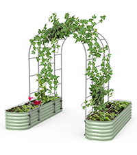 Vego garden Raised Garden Bed Kits, 17" Tall 9 in 1 8ft X 2ft Metal Raised Planter Bed for Vegetables Flowers Ground Planter Box-British Green