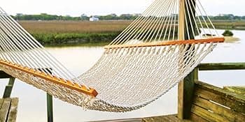 Original Pawleys Island 15OC Presidential Original Cotton Rope Hammock with Free Extension Chains & Tree Hooks, Handcrafted in The USA, Accommodates 2 People, 450 LB Weight Capacity, 13 ft. x 65 in.
