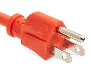 Amazon Basics 50 foot 3-Prong Vinyl Indoor/Outdoor Extension Cord - 13 Amps, 1625 Watts, 125 VAC, Orange