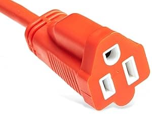Amazon Basics 50 foot 3-Prong Vinyl Indoor/Outdoor Extension Cord - 13 Amps, 1625 Watts, 125 VAC, Orange