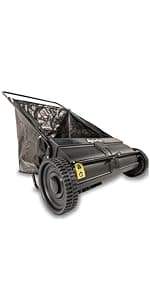 Agri-Fab 45-0320 42" Tow-Behind Lawn Sweeper, 12 cu. ft Hopper Bag Capacity; Leaf & Grass Catcher, with Adjustable Brush Height and Easy to Use Dumping Rope