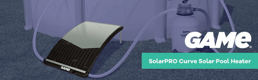 GAME 4721-BB SolarPRO Curve Solar Pool Heater, Made for Intex & Bestway Above-Ground and Inground Pools, Includes Intex Adapters, 2 Hoses & Clamps