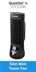 Honeywell HYF260 Quiet Set Whole Room Tower Fan, White