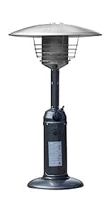 Hiland HLDS032-B Portable Table Top Patio Heater, 11,000 BTU, Use 1lb or 20Lb Propane Tank, Stainless Finish