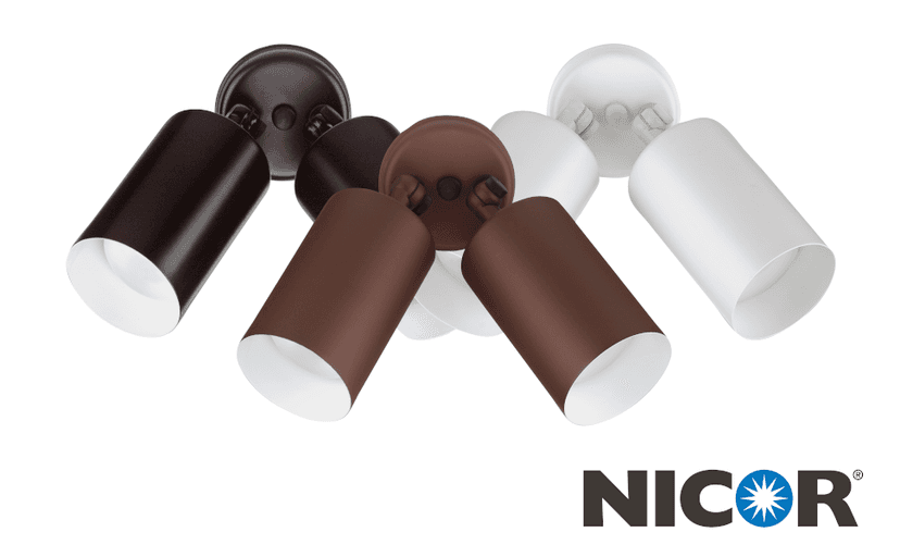 NICOR Lighting 150W Black Double Cylinder Adjustable Security Flood Light (11721)