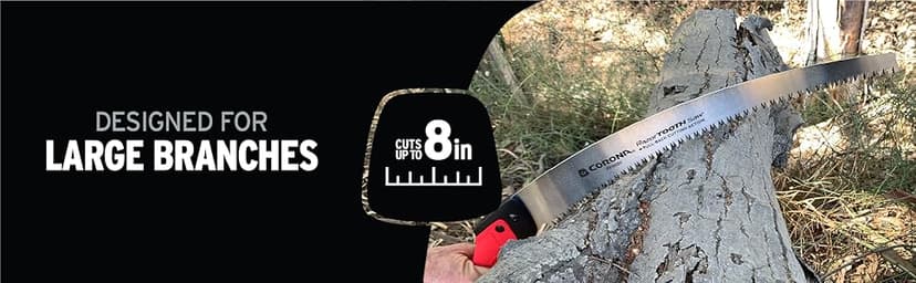 Corona Tools 14-Inch RazorTOOTH Pruning Saw | Tree Saw Designed for Single-Hand Use | Curved Blade Hand Saw | Cuts Branches Up to 8" in Diameter | RS16020, Red