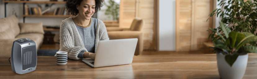 Lasko Portable Indoor Electric Ceramic Space Heater with Tip-Over Safety Switch, Overheat Protection, Thermostat and Extra Long Cord, 2 Speeds, Safe for Home, 9.2 Inches, Dark Gray, 1500W, 754201