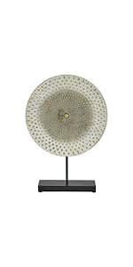 Deco 79 Metal Geometric Decorative Sculpture Home Decor Statue with Black Base, Accent Figurine 14" x 3" x 20", Gray