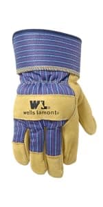 Wells Lamont 2 Pair Pack Men's Leather Work Gloves with Heavy Duty Reinforced Palms, Large (4006N-WNW) , Grey