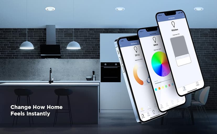 Feit Electric BR30 Smart Flood Light Bulb,2.4GHz WiFi Color Changing and Dimmable, No Hub, Works with Alexa or Google Assistant, BR30/RGBW/CA/AG, 65W, Multi-Color (RGBW), 1 Count (Pack of 1)