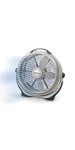 Lasko Wind Machine Air Circulator Floor Fan, 3 Speeds, Pivoting Head for Large Spaces, 20", 3300, White
