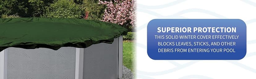 Blue Wave BWC800 Gold 15-Year 24 x 40-ft Rectangular In Ground Winter Pool Cover, 12-FEET, Forest Green