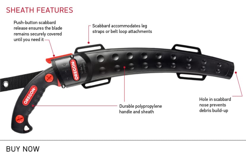 Oregon 13" Curved Premium Japanese High-Carbon Steel Hand Saw, Rust Proof Forestry/Pruning/Cutting Tool, Curved Blade with Scabbard Safety Sheath (600136)