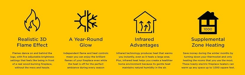 duraflame Freestanding Electric Fireplace Stove Heater with 3D Flame Effect for 1,000 Sq. Ft. Room, Navy