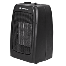 Comfort Zone CZ442E Personal Energy Save Ceramic Heater - 1500W Portable with Adjustable Thermostat, Tip-Over Switch & Overheat Protection, Black