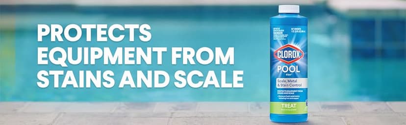 Clorox® Pool&Spa™ Swimming Pool Scale, Metal & Stain Control, Prevents Metal Stains and Scale Formation, Removes Metal Stains, 1 Quart (Pack of 1)