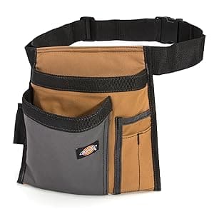 Dickies 5-Pocket Single Side Tool Belt Pouch/Work Apron, Durable Canvas Construction, Adjustable Belt for Custom Fit
