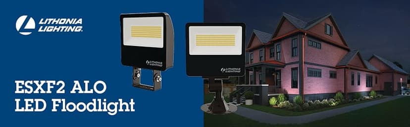 Lithonia Lighting Outdoor LED Floodlight, Adjustable Lumen Output, 3000K/4000K/5000K Switchable Color Temperature, Knuckle or Yoke Mount, Bronze (ESXF2 ALO SWW2 KY DDB M2)