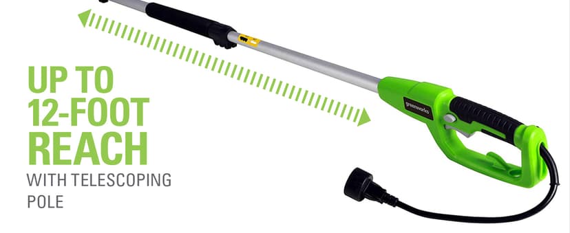 Greenworks 7 Amp (2-In-1) 10-inch Corded Electric Polesaw, PSCS06B01