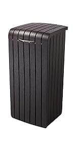 Keter Outdoor Storage Deck Box, 37 Gallon Waterproof Patio Table Bin, Circa, Brown