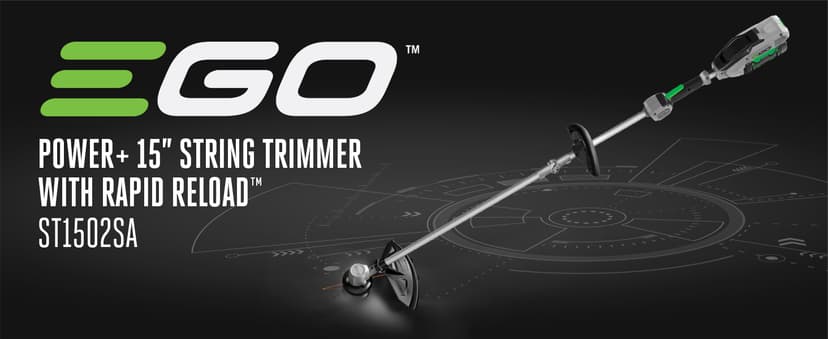 EGO POWER+ String Trimmer, Battery Powered, 15" Trimmer for Weeds and Grass with Rapid Reload, Split Shaft, Includes 56V 2.5Ah Battery and Charger - ST1502SA