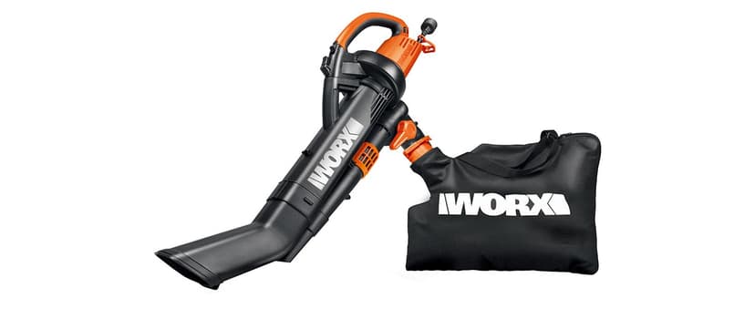 WORX 12 Amp Trivac 3-in-1 Electric Leaf Blower/Mulcher/Vacuum WG509 Metal Impeller for Fine Mulching