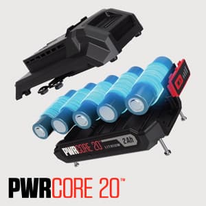 Skil LT4823B-10 PWR CORE 20 Brushless 20V 13'' String Trimmer Kit, Includes 4.0Ah Battery and Charger, Red