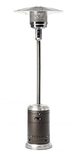 Fire Sense 61322 Portable Patio Heater Outdoor Tabletop Lightweight Propane 10,000 BTU Auto-Shutoff Valve ODS Compliant - Hammer Tone Bronze