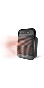 Lasko MyHeat Max Personal Ceramic Space Heater, Tip Over Switch, Overheat Protection, 2 Heat Settings, Adjustable Thermostat, Timer, for Indoor Use, Home, Office, 9 Inches, 1500W, Black, CD09101