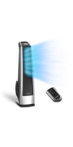 Lasko Oscillating Tower Fan, 3 Quiet Speeds, Timer, Remote Control, for Bedroom, Kitchen, Office, 36", Black, 2511