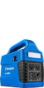 Westinghouse 194Wh 300 Peak Watt Portable Power Station & Solar Generator, Modified Sine Wave AC Outlet, Backup Lithium Battery for Camping, Home, Travel, Indoor/Outdoor Use (Solar Panel Not Included)