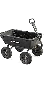 Gorilla Carts Utility Cart with Steel Frame, 600 Pound Capacity, and 10 Inch Tires