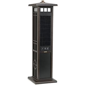 Lasko 4890 Elegant Living Fan with Remote Control-Features Accent Lighting and Widespread Oscillation-Perfect for Outdoor Patios, Decks, or Balconies, Brown