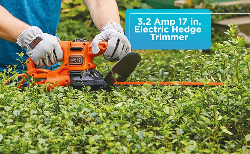 BLACK+DECKER Electric Hedge Trimmer, 17-Inch (BEHT150)