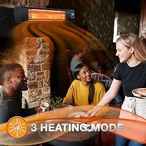 Dr Infrared Heater DR-238 Carbon Infrared Outdoor Heater for Restaurant, Patio, Backyard, Garage, and Decks, Standard, Black