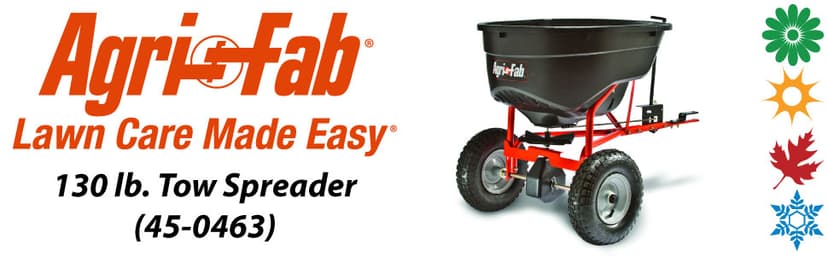 Agri-Fab 45-0463 130 lb. Tow-Behind Lawn & Garden Broadcast Spreader for Seed,Fertilizer,Salt,Ice Melt; Easy to use Flow Control from Seat of Riding Lawn Mower