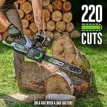 EGO POWER+ Chain Saw, 16” Battery Powered Chainsaw, Electric Cordless, Includes 56V 4.0Ah Battery and Charger – CS1613