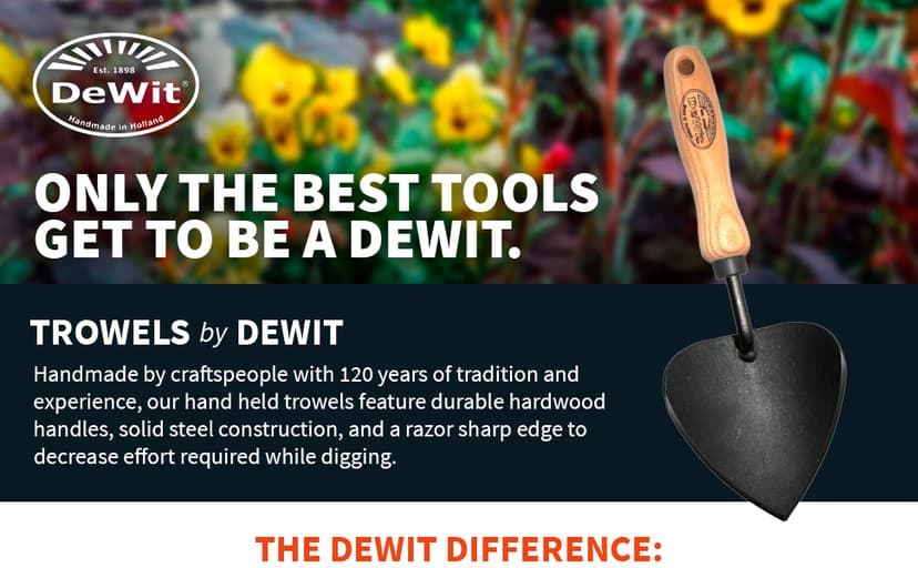 Tierra Garden DeWit Potting Trowel, Garden Tool for Roots and Planting (31-0906)