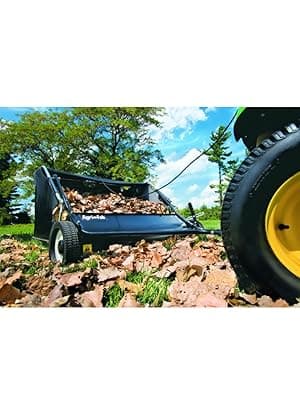 Agri-Fab 45-0320 42" Tow-Behind Lawn Sweeper, 12 cu. ft Hopper Bag Capacity; Leaf & Grass Catcher, with Adjustable Brush Height and Easy to Use Dumping Rope