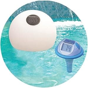 GAME Solar Digital Pool & Spa Floating Thermometer, Solar Powered, Fahrenheit & Celsius, Double-Sided Display, LCD Screen, Blue