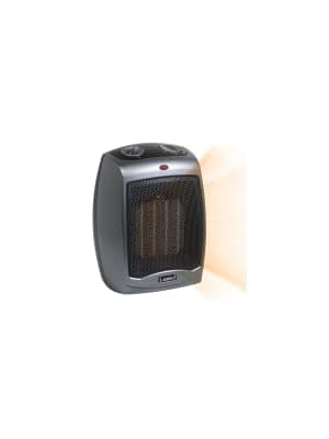 Lasko Portable Indoor Electric Ceramic Space Heater with Tip-Over Safety Switch, Overheat Protection, Thermostat and Extra Long Cord, 2 Speeds, Safe for Home, 9.2 Inches, Dark Gray, 1500W, 754201