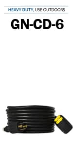 Ceptics GN-CD-1-50 GN-CD-2-50 L14-30P to NEMA 5-15/20R Generator Distribution Power Cord (50', Switch Breaker) -Industrial Grade, Heavy Duty (5 Year Warranty), 50 Feet, Orange, Ft