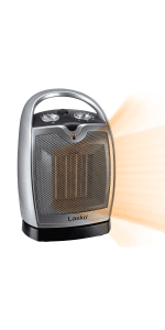 Lasko Portable Indoor Electric Ceramic Space Heater with Tip-Over Safety Switch, Overheat Protection, Thermostat and Extra Long Cord, 2 Speeds, Safe for Home, 9.2 Inches, Dark Gray, 1500W, 754201