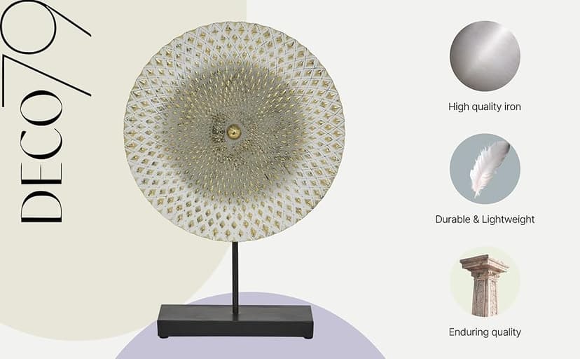 Deco 79 Metal Geometric Decorative Sculpture Home Decor Statue with Black Base, Accent Figurine 14" x 3" x 20", Gray