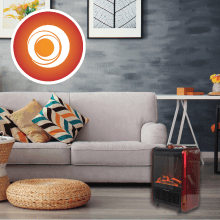 Comfort Zone Indoor Space Heater with Adjustable Thermostat, Fan Forced, Electric, Overheat Protection, Safety Tip-Over Switch, Energy Efficient, Ideal for Home, Bedroom, & Office, 1,500W, CZ45E